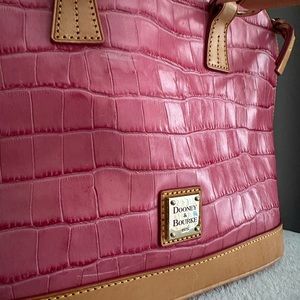 Pink crocodile leather bag